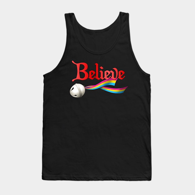 Believe Pansexual Pride Jingle Bell Tank Top by wheedesign